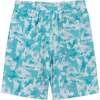 Comfort Lined Aqua Palm Tree Board Short, Blue - Swim Trunks - 2