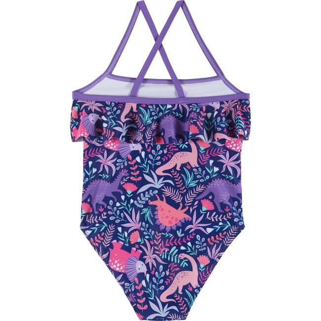 Dino One-Piece Swim Suit, Purple - One Pieces - 4