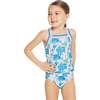 Reversible Tropical Print Two-Piece Swim Suit, Green And Pink - Two Pieces - 6