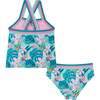 Reversible Tropical Print Two-Piece Swim Suit, Green And Pink - Two Pieces - 7