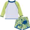 Long Sleeve Crazy Octo Rashguard Swim Set, Green - Rash Guards - 4