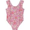 Daisy Ruffle One-Piece Swim Suit, Pink - One Pieces - 4