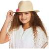 Colorful Pom Pom Sun Hat, Beige - Hats - 3