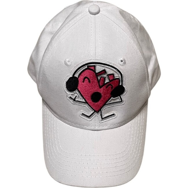 Baseball Hat DJ Heart Patch, White - Hats - 1