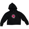 French Terry Hoodie Sweatshirt With Chenille "DJ" Patch, Black - Sweatshirts - 1 - thumbnail