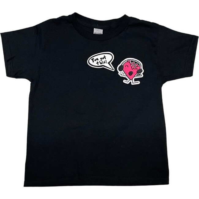 Cotton Unisex T-Shirt With "DJ" Patch, Solid Black