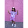 Tie Dye DJ "You've Got This" Patch Sweatshorts, Pink And Purple - Sweatpants - 3