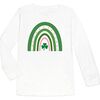 Rainbow Shamrock St. Patrick's Day Long Sleeve Shirt, White - Shirts - 1 - thumbnail