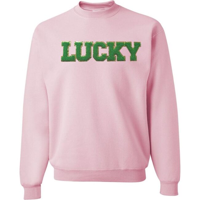 Lucky Patch Adult L/S Sweatshirt, Pink