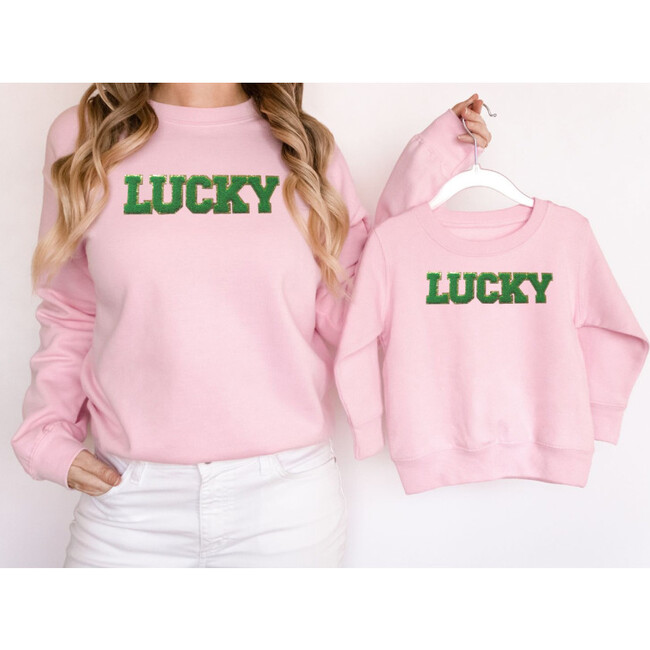 Lucky Patch St. Patrick's Day Adult Sweatshirt, Pink - Sweatshirts - 2