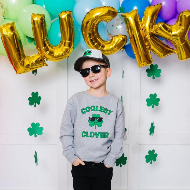 Coolest Clover St. Patrick's Day Sweatshirt, Grey - Sweatshirts - 2