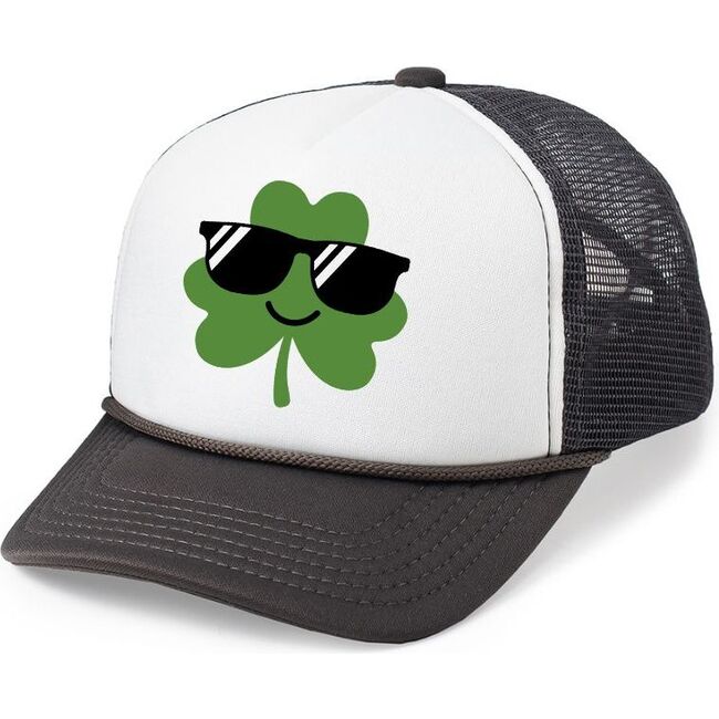 Coolest Clover Hat, Gray/White