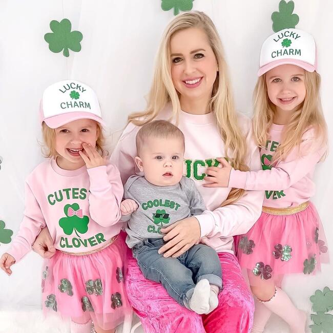 Lucky Patch St. Patrick's Day Adult Sweatshirt, Pink - Sweatshirts - 3