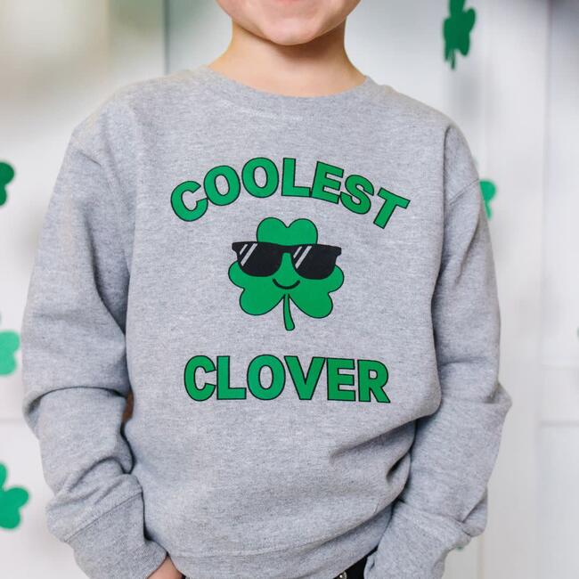 Coolest Clover L/S Sweatshirt, Gray - Sweatshirts - 3
