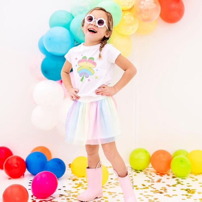 Rainbow Clover S/S Shirt, White - Shirts - 2