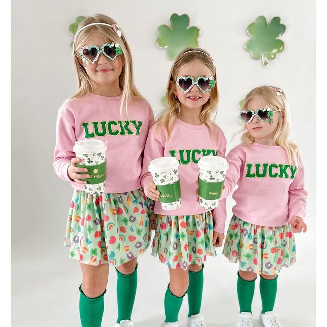 Lucky Patch St. Patrick's Day Sweatshirt, Pink - Sweatshirts - 5