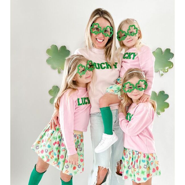 Lucky Patch St. Patrick's Day Sweatshirt, Pink - Sweatshirts - 6