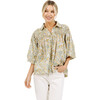 Women's Kerala Buttoned Sleeve Blouse, Marigold - Blouses - 1 - thumbnail