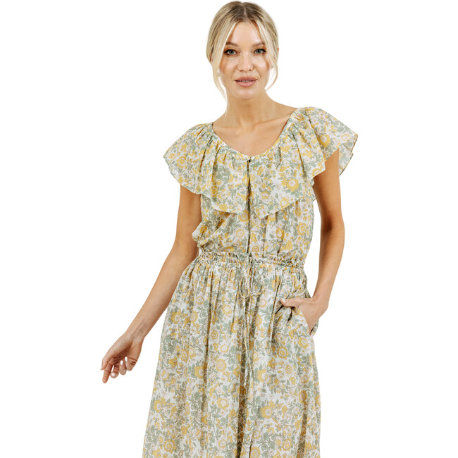 Women's Capri Wide Ruffled Collar Top, Marigold