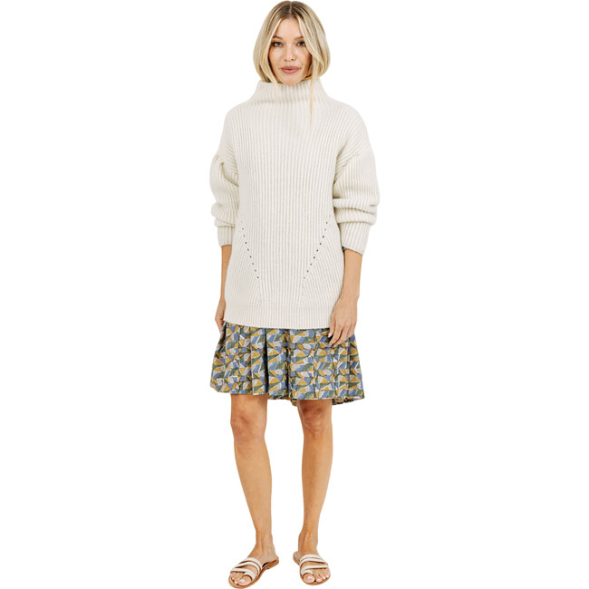 Women's Pichu Pichu High Neck Pullover Sweater, Ecru - Sweaters - 1