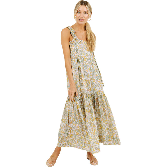 Women's Rio Drawstring Strap Dress With Side Zip, Marigold - Dresses - 1