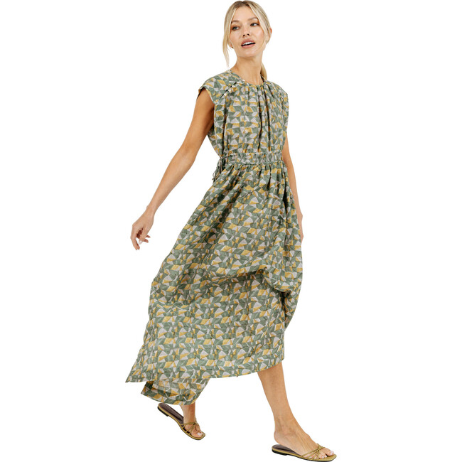 Women's Merida Mosaic Print Midaxi Dress With Side Seam, Parakeet - Dresses - 1