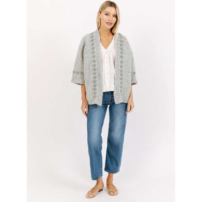 Women's Salinas Hand Embroidered Cardigan, Dove - Sweaters - 2