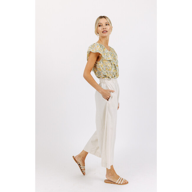 Women's Capri Wide Ruffled Collar Top, Marigold - Blouses - 4
