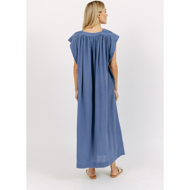 Women's Pueblo Zig Zag Trim Buttoned Caftan, Horizon - Dresses - 4