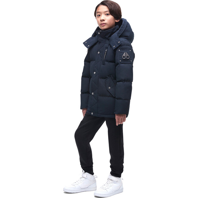 3Q Hip Length Down Coat, Navy