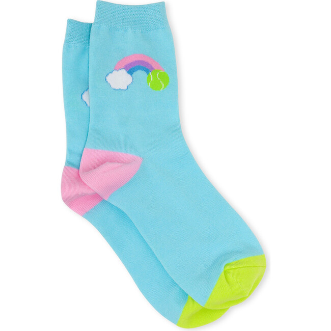 Krew Socks With Fun Tennis Icons, Pastel Rainbow