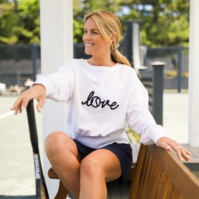 Women's Long Raglan Sleeve Sweatshirt, Love Stitched - Sweatshirts - 2