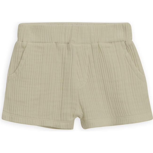 Ashby Double-Layered Organic Gauze Muslin Shorts, Sage - Shorts - 1
