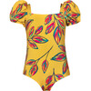 Swimsuit Bubble One Piece, Yellow Calatea - One Pieces - 1 - thumbnail