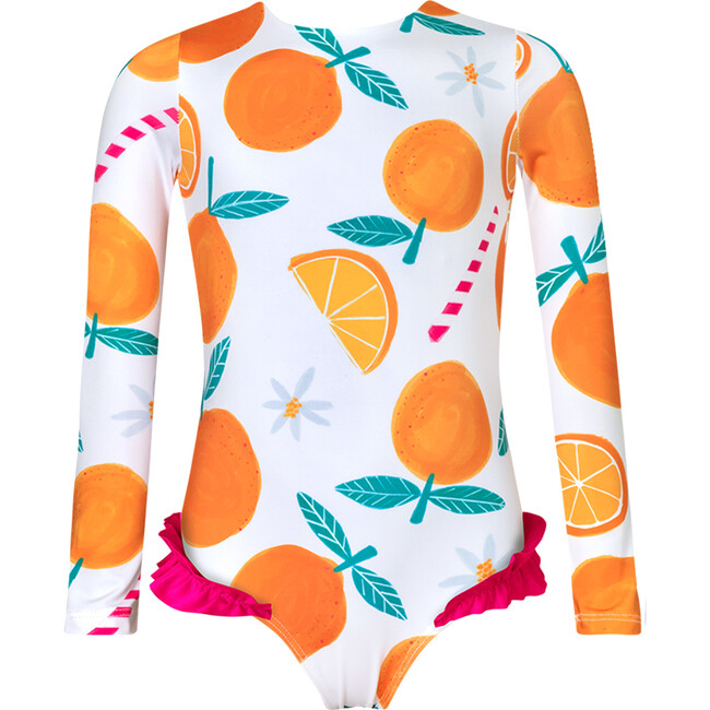 Swimsuit Alana Long Sleeve One Piece, Tangelo - One Pieces - 1