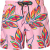 Swimshorts With Drawstring, Pink Calatea - Swim Trunks - 1 - thumbnail