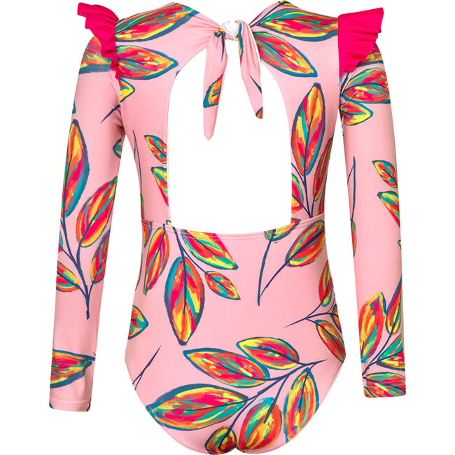 Wings Long Sleeve Swimsuit, Pink Calatea - One Pieces - 2