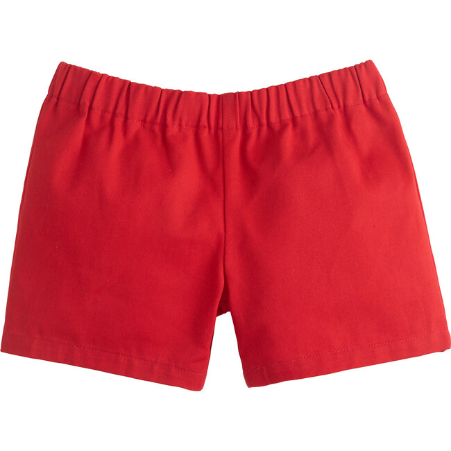 Twill Basic Modern Cut Shorts, Red