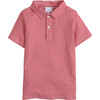 Short Sleeve Striped Polo Shirt, Red - Polo Shirts - 1 - thumbnail