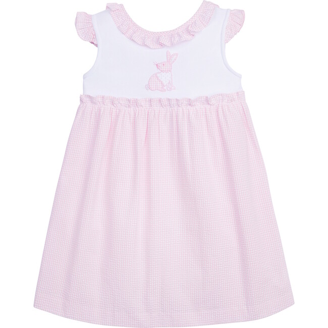 Sara Dress With Patchwork Bunny, Pink - Dresses - 1