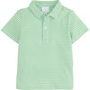 Short Sleeve Striped Polo Shirt, Green - Polo Shirts - 1 - thumbnail