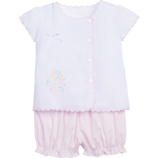 Bunnies Short Sleeve Top And Bloomer Set, Pink