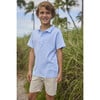 Short Sleeve Striped Polo Shirt, Light Blue - Polo Shirts - 2