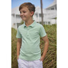 Short Sleeve Striped Polo Shirt, Green - Polo Shirts - 2