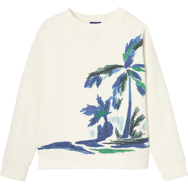 Palm Printed Sweatshirt, Multicolors