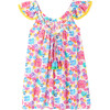 Gardenia Floral Print Summer Short Dress With Frills, Multicolors - Dresses - 1 - thumbnail