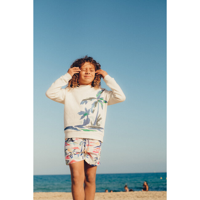 Palm Printed Sweatshirt, Multicolors - Sweatshirts - 2