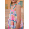 Creole Check And Frill Long Dress, Multicolors - Dresses - 3