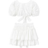 Delphine Tiered Ruffle A-Line Skirt, Ivory - Skirts - 1 - thumbnail