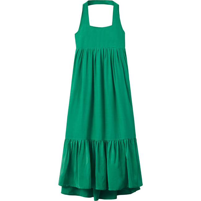 Odette Halter Neck Open Tie Back Maxi Dress, Green